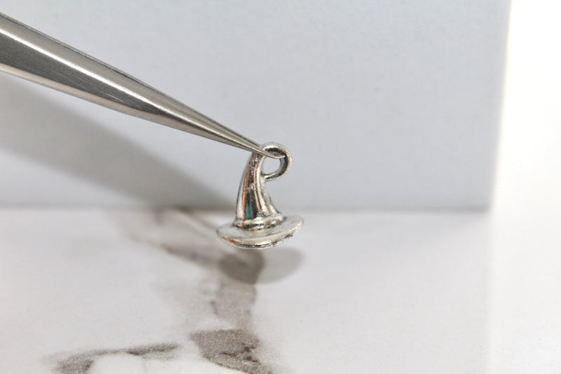 Load image into Gallery viewer, Witch Hat Charm - Silver Plated
