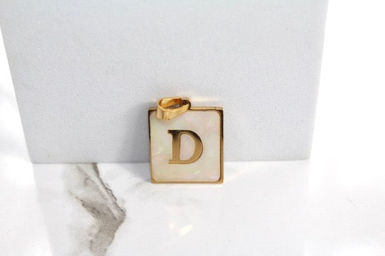 Load image into Gallery viewer, Marble Letter Frame Charms - Gold Plated
