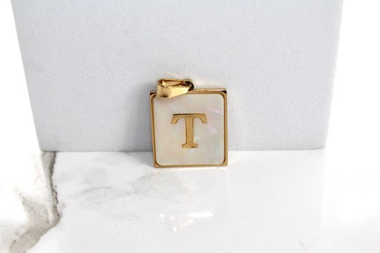 Load image into Gallery viewer, Marble Letter Frame Charms - Gold Plated
