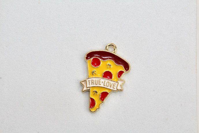 True Love Pizza Charm - Gold Plated