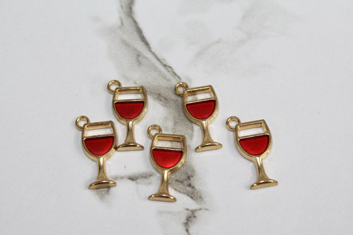 Wine Glass Charm - Gold Plated