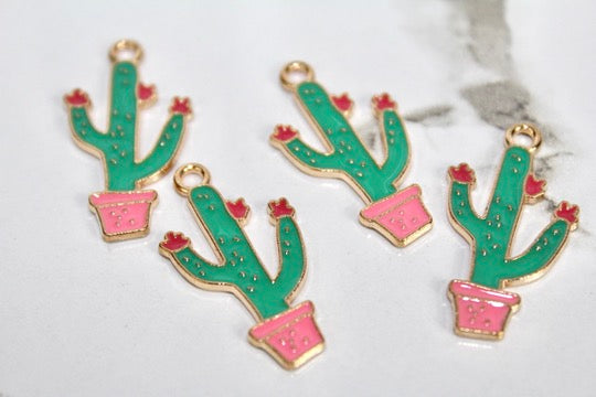 Load image into Gallery viewer, Skinny Cactus Charm - Gold Plated
