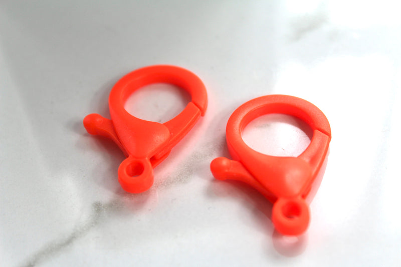 Load image into Gallery viewer, Neon Orange Oversized Lobster Clasp - Plastic
