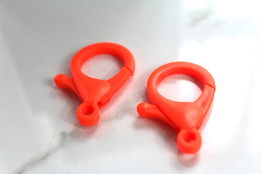 Neon Orange Oversized Lobster Clasp - Plastic