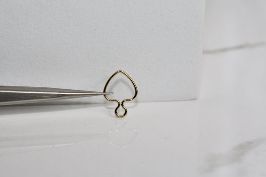 Dainty Heart Outline Charm - 14K Gold Filled