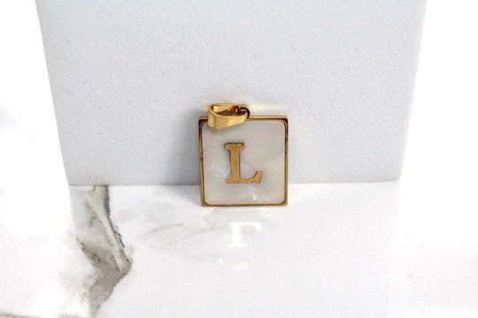 Load image into Gallery viewer, Marble Letter Frame Charms - Gold Plated
