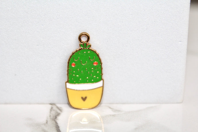 Blushing Cactus Charm - Gold Plated