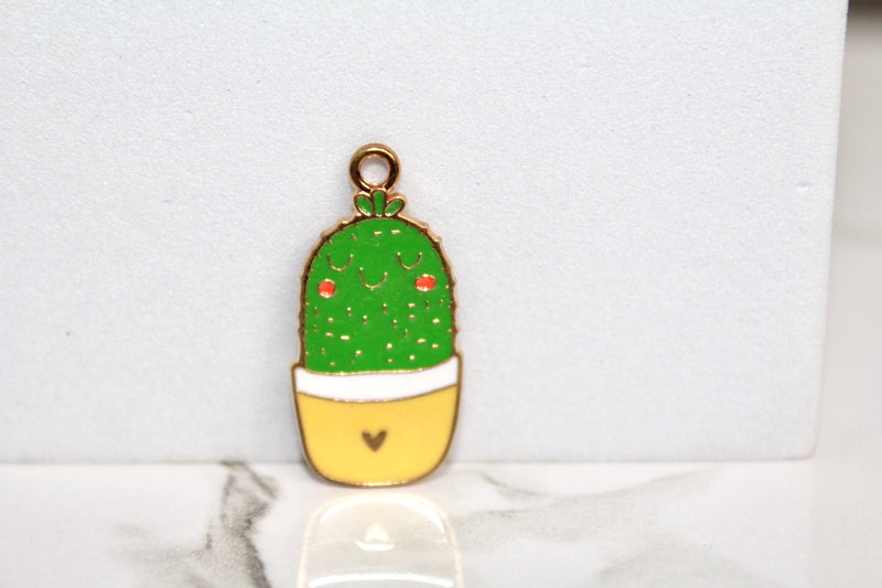 Load image into Gallery viewer, Blushing Cactus Charm - Gold Plated
