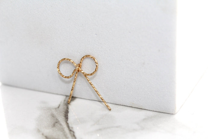 Textured Wire Bow Connector - 14K Gold Filled (Yellow)