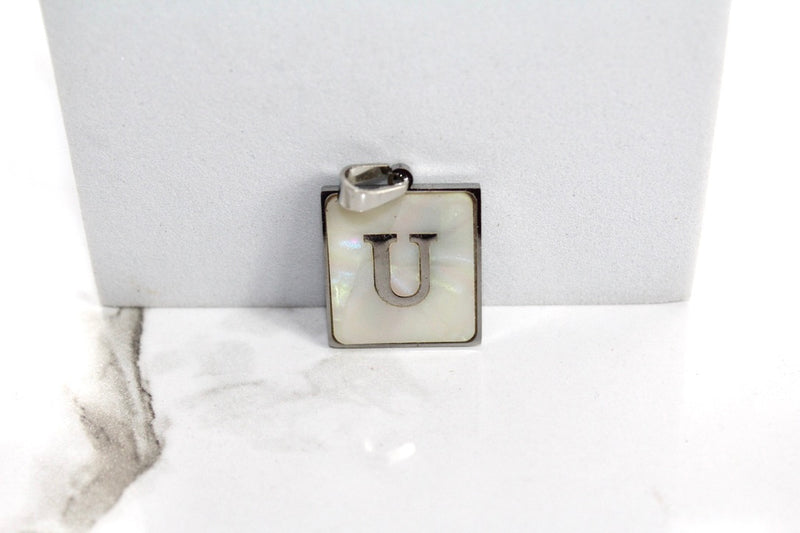 Load image into Gallery viewer, Marble Letter Frame Charms - Silver Plated
