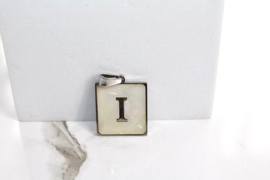 Marble Letter Frame Charms - Silver Plated