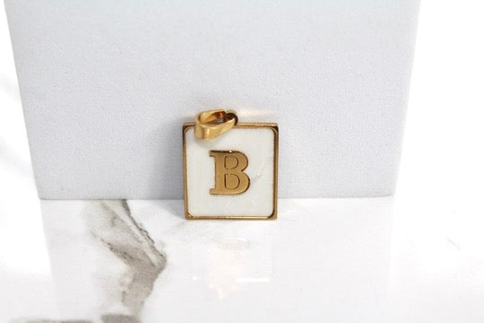 Load image into Gallery viewer, Marble Letter Frame Charms - Gold Plated
