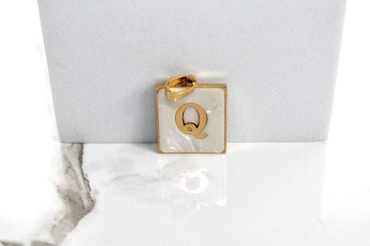 Load image into Gallery viewer, Marble Letter Frame Charms - Gold Plated
