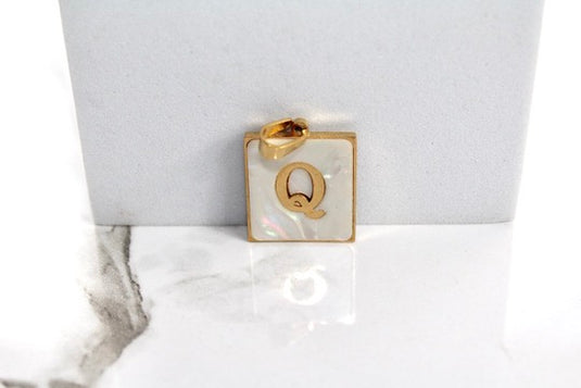 Marble Letter Frame Charms - Gold Plated