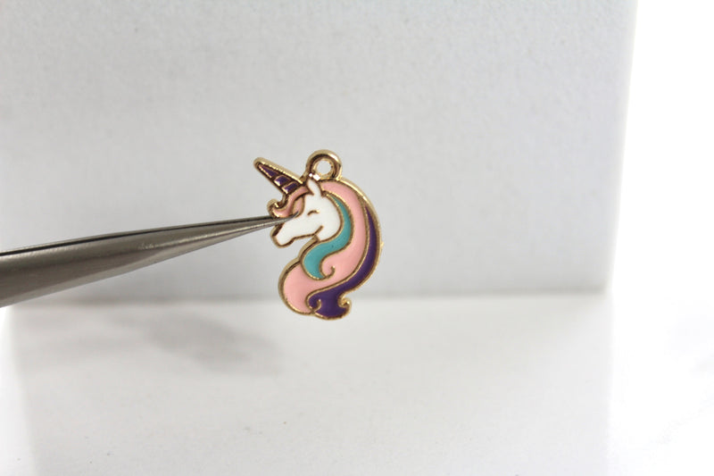 Load image into Gallery viewer, Unicorn Head Charm - Gold Plated
