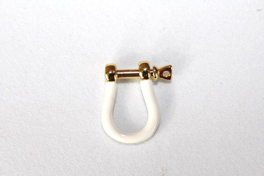 White Small Locking Clasp - Gold Plated