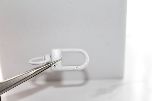 White Oversized Metal Lobster Clasp - Plated