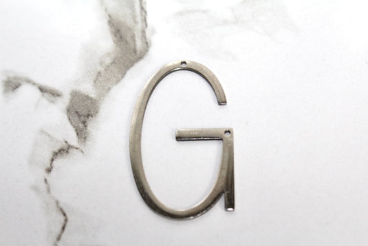 Large Letter Charm - Silver Plated