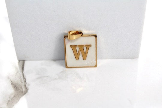 Load image into Gallery viewer, Marble Letter Frame Charms - Gold Plated
