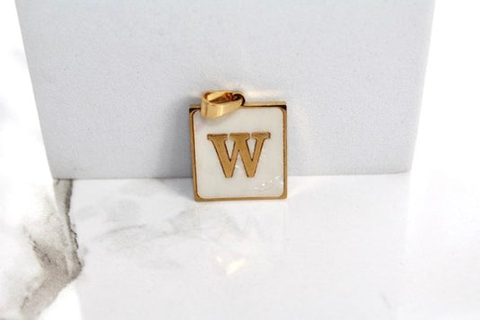 Marble Letter Frame Charms - Gold Plated