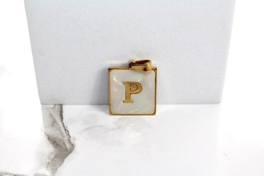 Load image into Gallery viewer, Marble Letter Frame Charms - Gold Plated
