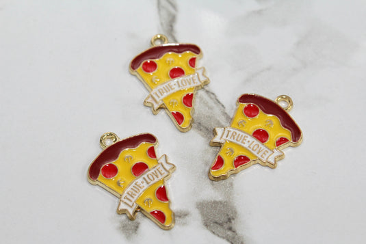 True Love Pizza Charm - Gold Plated