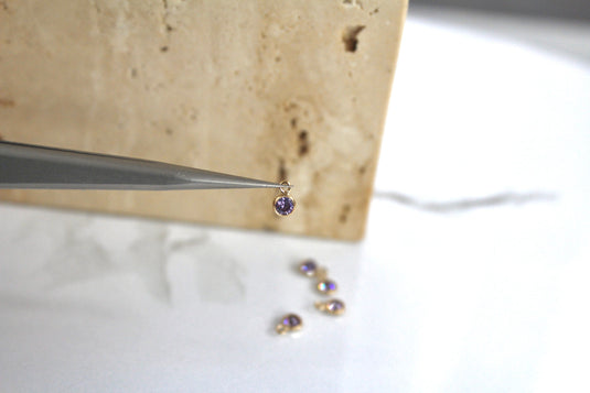 3mm CZ Light Amethyst Charm - 14K Gold Filled (Yellow)