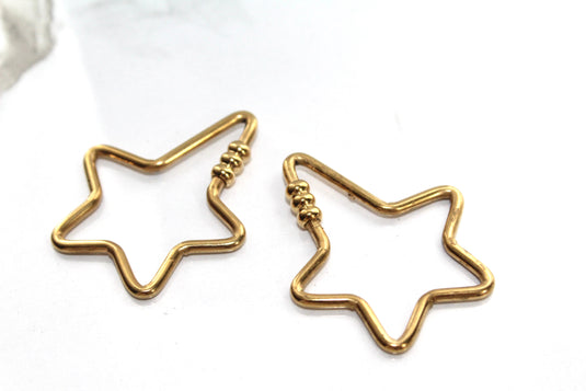 Asymmetrical Star Ball Carabiner - Gold Plated