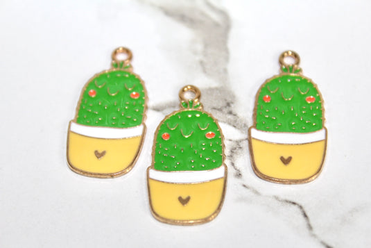 Blushing Cactus Charm - Gold Plated