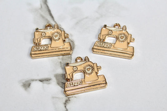 Sewing Machine Charm - Gold Plated