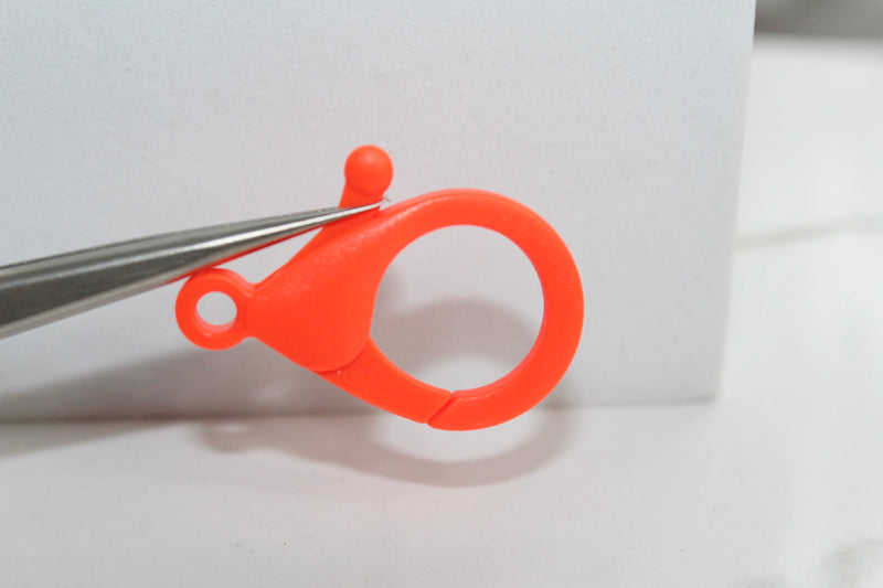 Load image into Gallery viewer, Neon Orange Oversized Lobster Clasp - Plastic
