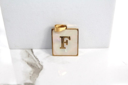 Load image into Gallery viewer, Marble Letter Frame Charms - Gold Plated
