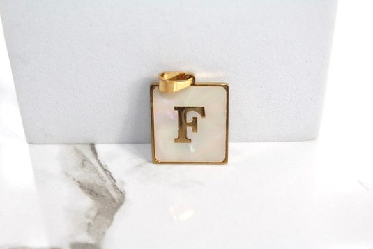 Marble Letter Frame Charms - Gold Plated