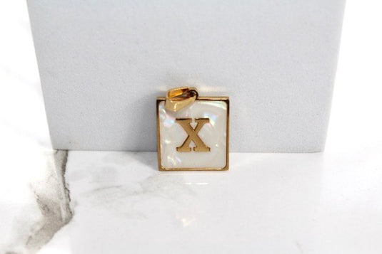 Marble Letter Frame Charms - Gold Plated