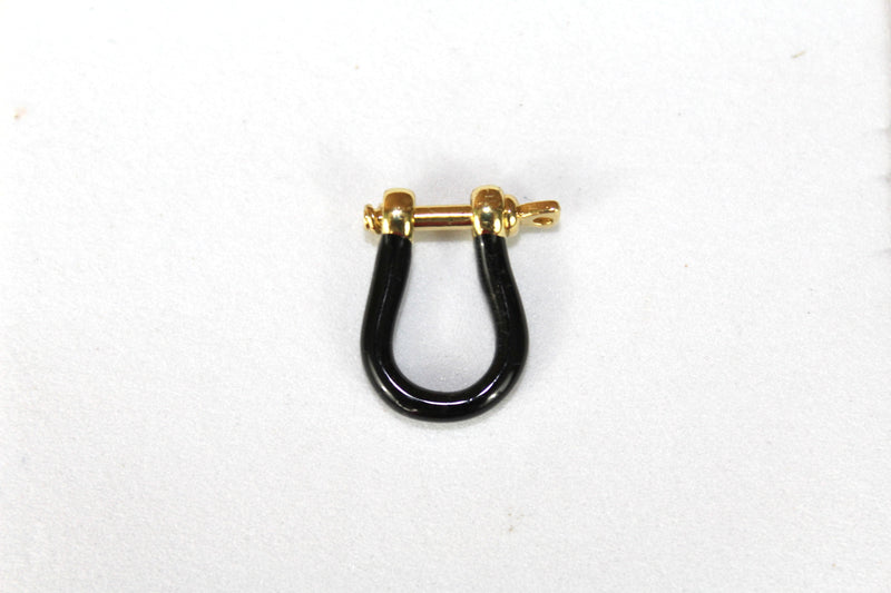 Load image into Gallery viewer, Black Small Locking Clasp - Gold Plated
