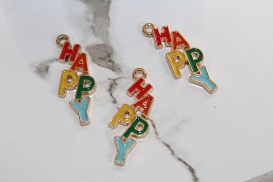 Load image into Gallery viewer, Happy Charm - Gold Plated
