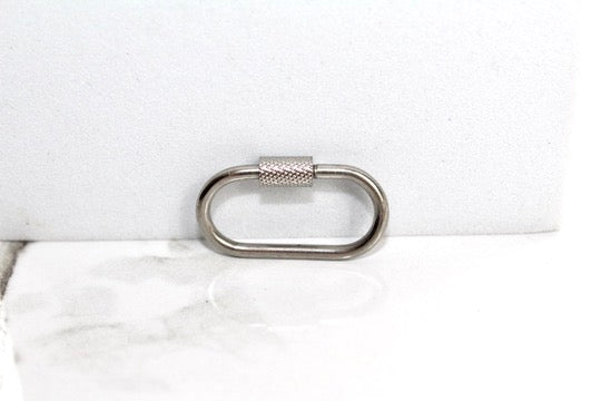 Textured Screw Carabiner - Silver Plated