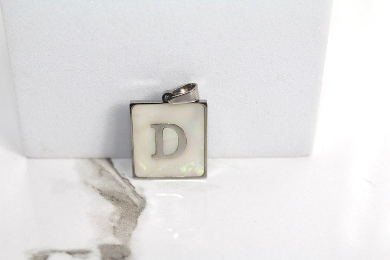 Load image into Gallery viewer, Marble Letter Frame Charms - Silver Plated
