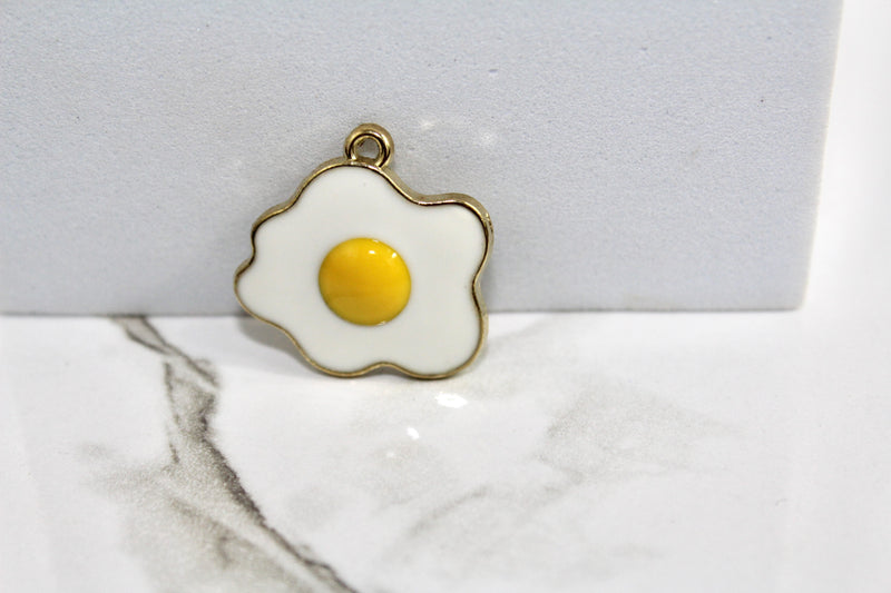 Load image into Gallery viewer, Sunny Side Up Egg Charm - Gold Plated
