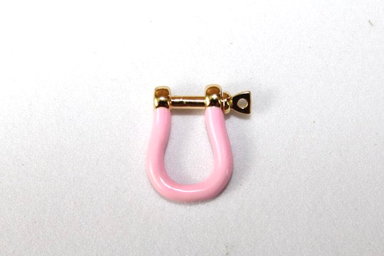 Light Pink Small Locking Ring Clasp - Gold Plated