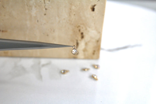 3mm CZ Crystal Charm - 14K Gold Filled (Yellow)