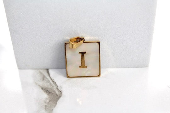 Load image into Gallery viewer, Marble Letter Frame Charms - Gold Plated
