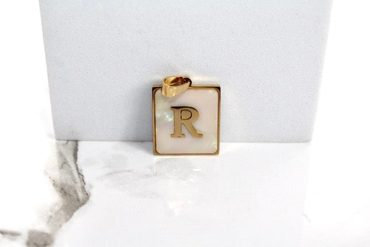 Load image into Gallery viewer, Marble Letter Frame Charms - Gold Plated
