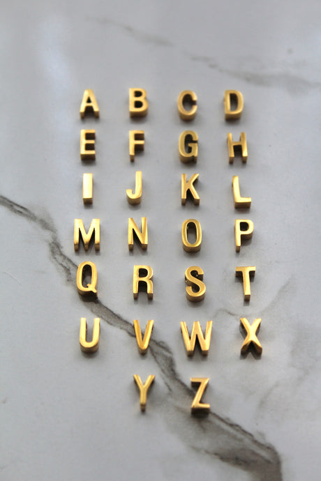 Simple Letter Charm - 14K Gold Filled (Yellow)