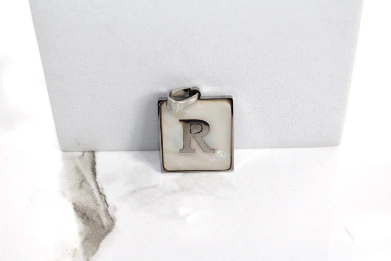 Load image into Gallery viewer, Marble Letter Frame Charms - Silver Plated
