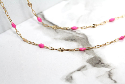 Candy - 14K Gold Filled Enamel (Pink)