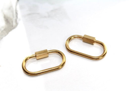 Load image into Gallery viewer, Smooth Screw Carabiner - Gold Plated
