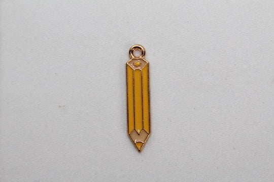 Yellow Pencil Charm - Gold Plated