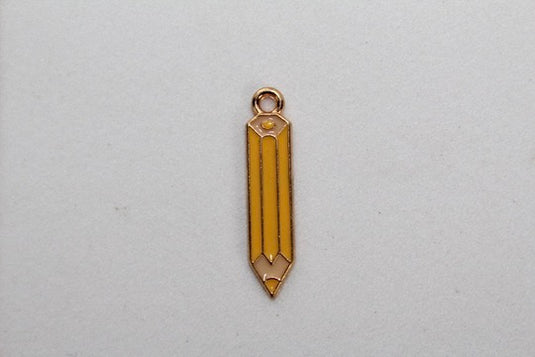 Yellow Pencil Charm - Gold Plated