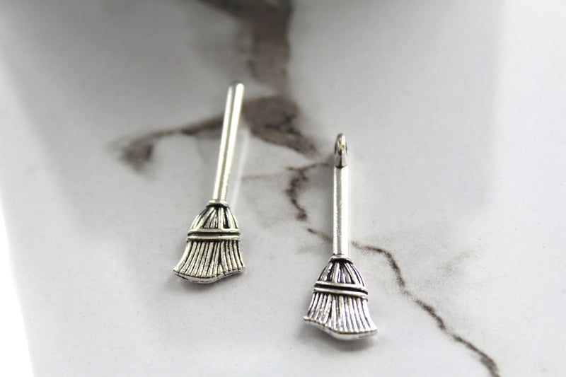 Load image into Gallery viewer, Broomstick Charm - Silver Plated
